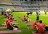 Suasana latihan Timnas Indonesia di GBK Kamis malam