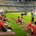 Suasana latihan Timnas Indonesia di GBK Kamis malam