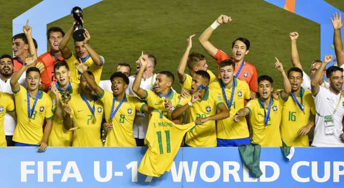 Timnas Brasil saat merebut gelar juara Piala Dunia U-17 pada tahun 2019
