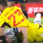 Andrew Robertson saat cedera di laga Spanyol vs Skotlandia