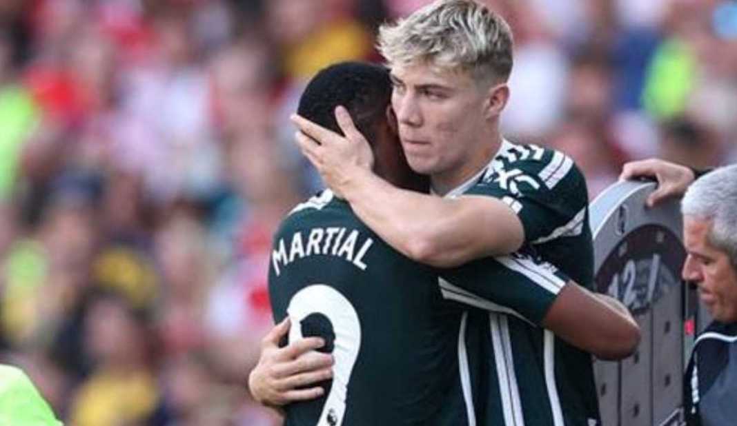 Anthony Martial dan Rasmus Hojlund pemain Manchester United Anthony Martial dan Rasmus Hojlund pemain Manchester United