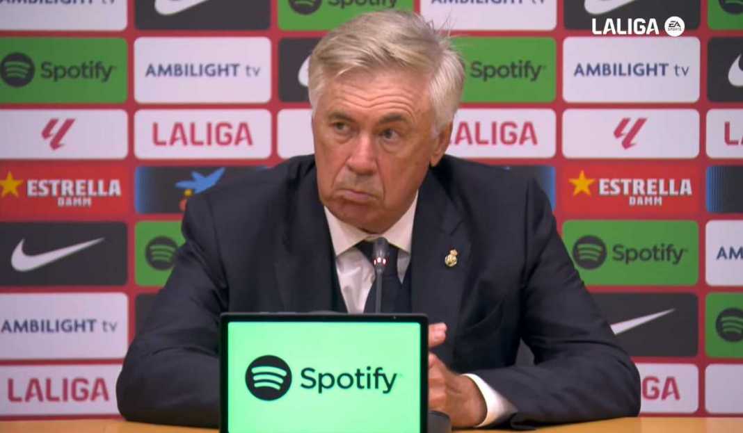 Carlo Ancelotti dalam konferensi pers Madrid Carlo Ancelotti Ungkap Resep Comeback Real Madrid, Tundukkan Barca di Kandangnya