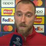 Christian Eriksen usai laga Manchester United vs Galatasaray