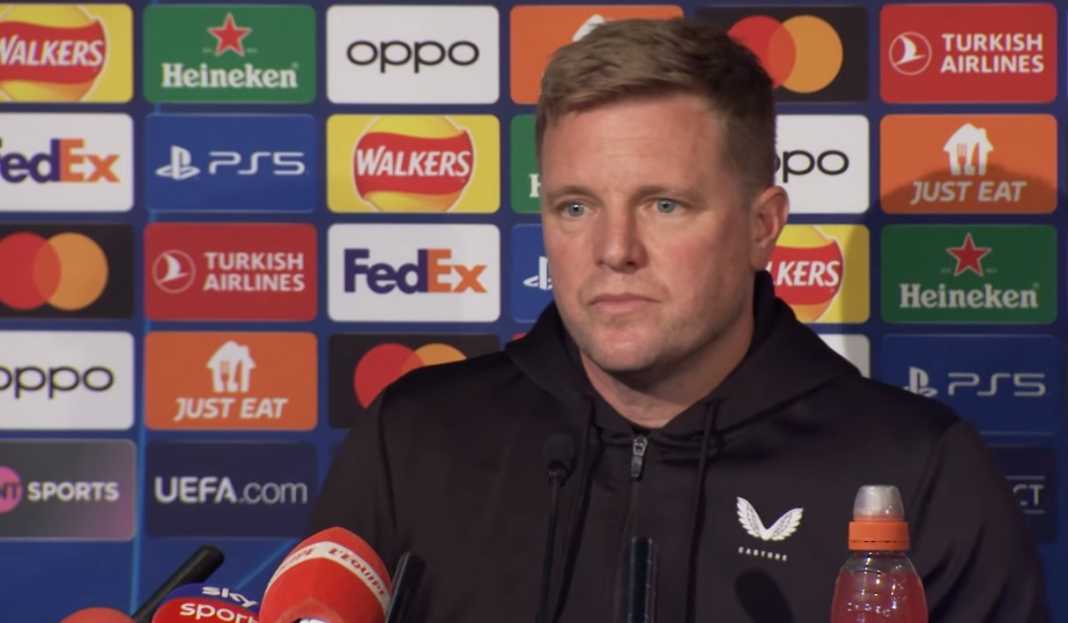 Eddie Howe dalam konferensi pers Newcastle United Euforia dan Tantangan: Persiapan Newcastle United Hadapi Paris Saint-Germain di St. James' Park