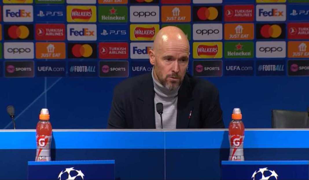 Erik ten Hag dalam konferensi pers Erik ten Hag Sebut Manchester United Makin Percaya Diri Usai Kalahkan Copenhagen