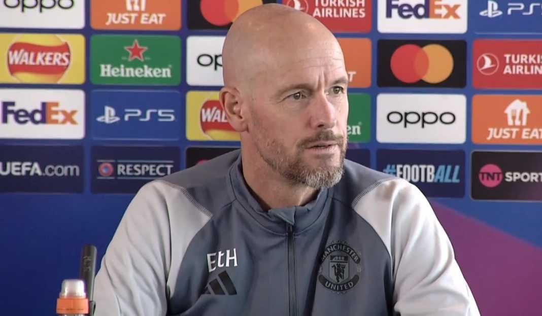 Erik ten Hag dalam konferensi pers Liga Champions Erik ten Hag Bicara Tentang Kembalinya Antony, Cedera Lisandro Martinez dan Persiapan Kontra Galatasaray