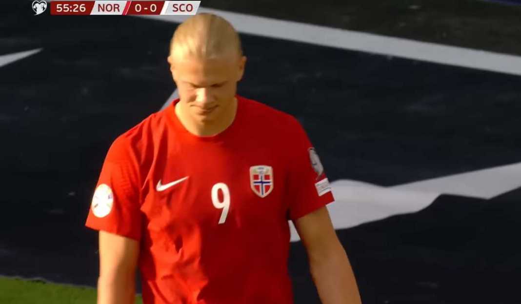 Erling Haaland di laga kontra Skotlandia Prediksi Norwegia vs Spanyol di Kualifikasi Euro 2024, Laga Hidup Mati Bagi Haaland dkk