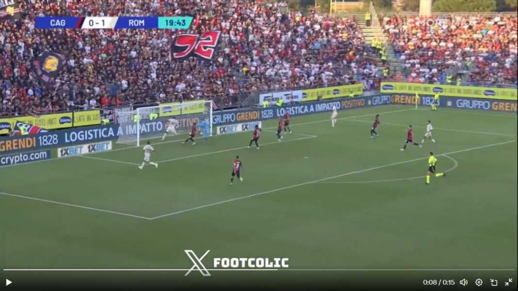 Gol Lukaku ke gawang Cagliari Lukaku Dua Gol! Roma Membantai Cagliari Empat Gol!