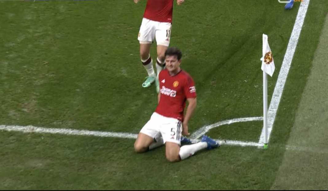 Harry Maguire rayakan gol ke gawang Copenhagen Maguire dan Onana Pahlawan, Ini Rapor Pemain Manchester United vs Copenhagen