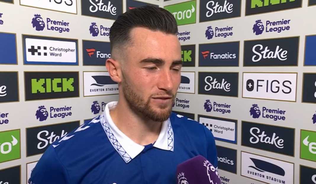 Jack Harrison dalam wawancara usai pertandingan Momen Spesial Jack Harrison: Gol Pertama di Premier League untuk Kemenangan Everton