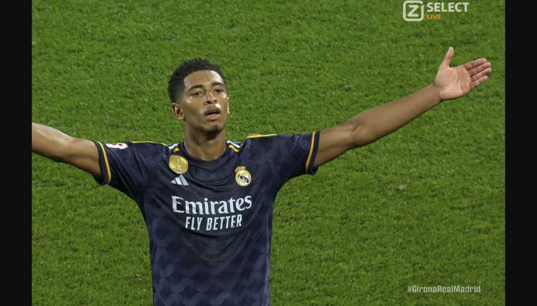 Jude Bellingham usai cetak gol ke gawang Girona Real Madrid Mengajari Anak Kemarin Sore Girona Kekalahan Pertamanya