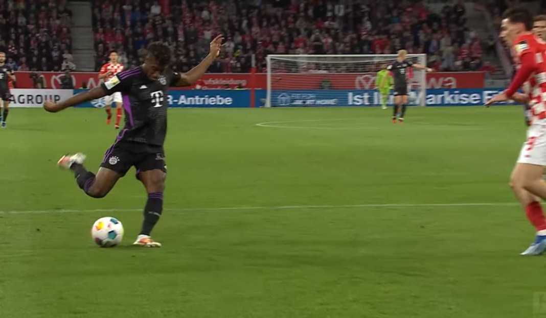 Kingsley Coman buka skor bagi Bayern atas Mainz Bayern Munchen Tak Pernah Absen Cetak Gol Dalam 35 Laga Beruntun di Liga Jerman