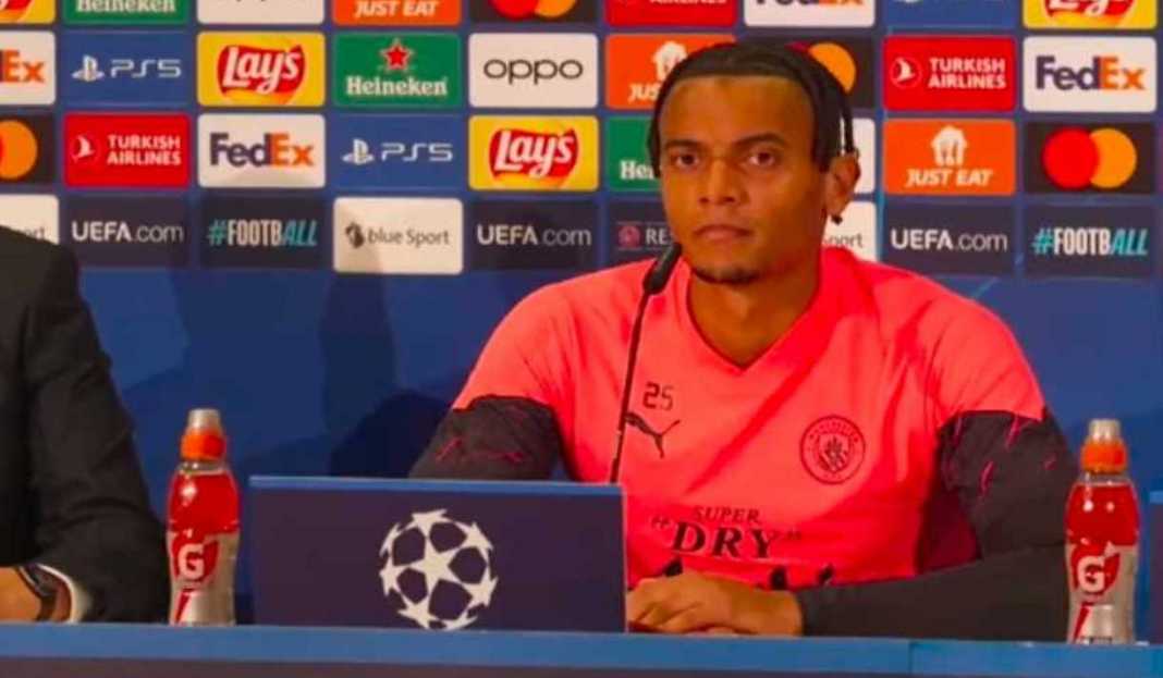 Manuel Akanji dalam konferensi pers Manchester City Manuel Akanji Umbar Tekad Manchester City Ulangi Kesuksesan Treble Winners Musim Lalu