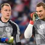 Marc-Andre ter Stegen dan Manuel Neuer dalam sebuah kesempatan di Timnas Jerman
