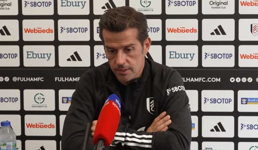 Marco Silva dalam konferensi pers Fulham Marco Silva Yakin Fulham Pantas Menang, Bersimpati Pada Cedera Horor Chris Basham