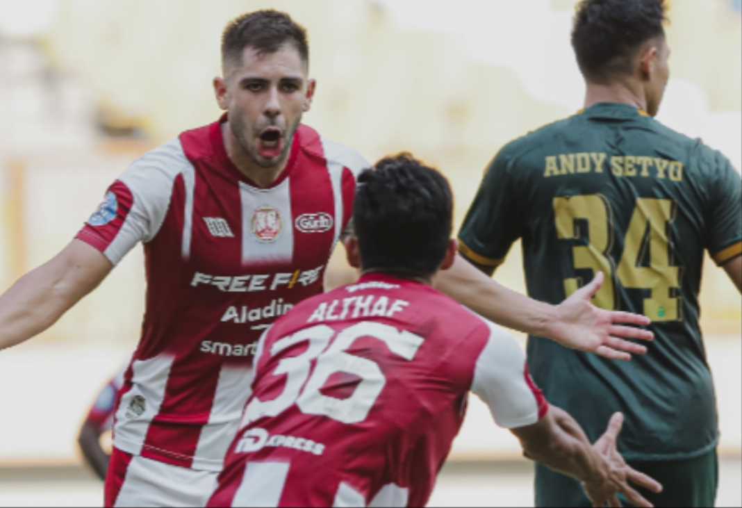 Pemain Persis Solo David Gonzalez usai mencetak gol ke gawang Persikabo - sumber foto X persisofficial Pemain Persis Solo David Gonzalez usai mencetak gol ke gawang Persikabo - sumber foto X persisofficial