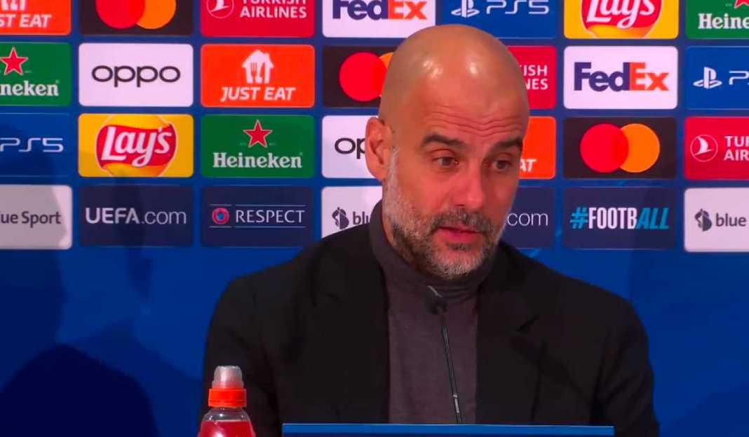 Pep Guardiola di konferensi pers Guardiola Ungkap Rahasia Perubahan Susunan Pemain Manchester City, Puj Kontribusi Haaland