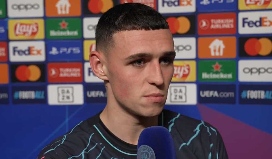 Phil Foden dalam wawancara usai pertandingan Phil Foden Gembira Cetak Gol di Liga Champions, Sanjung Kontribusi Rico Lewis