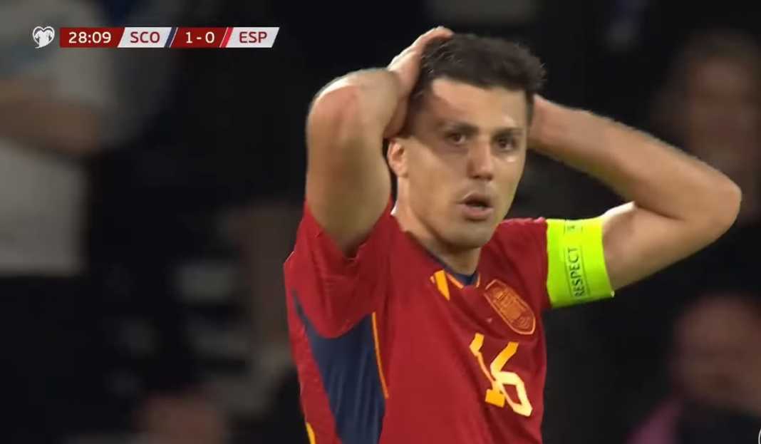 Rodri di laga Spanyol vs Skotlandia Prediksi Susunan Pemain Spanyol vs Skotlandia di Kualifikasi Euro 2024 Nanti Malam