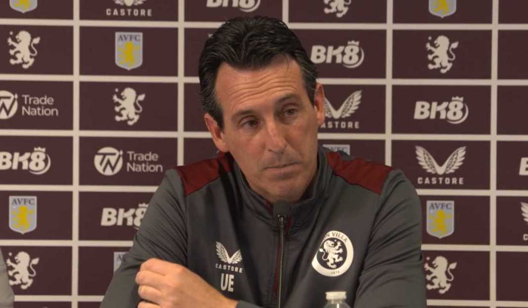 Unai Emery dalam konferensi Aston Villa Unai Emery Bertekad Lanjutkan Performa Kuat di Kandang Saat Jamu West Ham United
