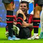 Christian Pulisic saat cedera di laga AC Milan vs PSG