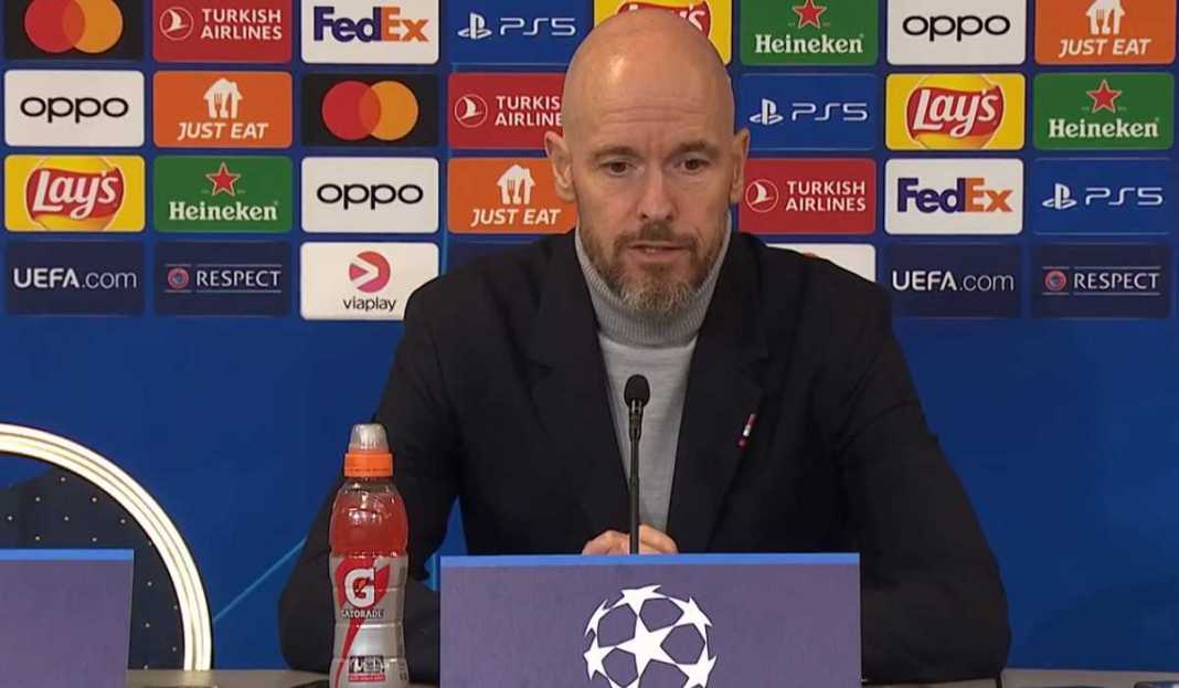 Konferensi pers Erik ten Hag Erik ten Hag Usung Sikap Optimis Meski Peluang Lolos Manchester United Makin Kecil