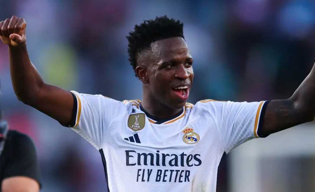 Vinicius Junior usai mencetak gol untuk Real Madrid Vinicius Junior usai mencetak gol untuk Real Madrid