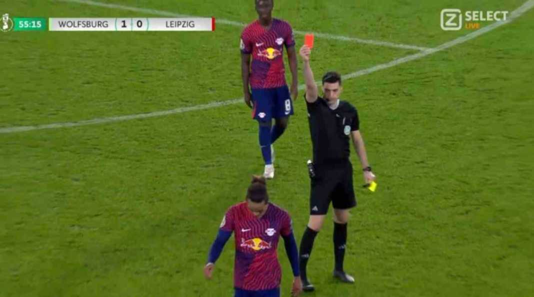 Yussuf Poulsen kena kartu merah di laga DFB Pokal Juara Bertahan DFB Pokal RB Leipzig Tersisih! Padahal Baru Putaran Kedua