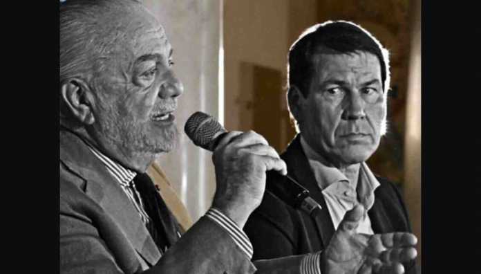 Presiden napoli Aurelio De Laurentiis dan Rudi Garcia