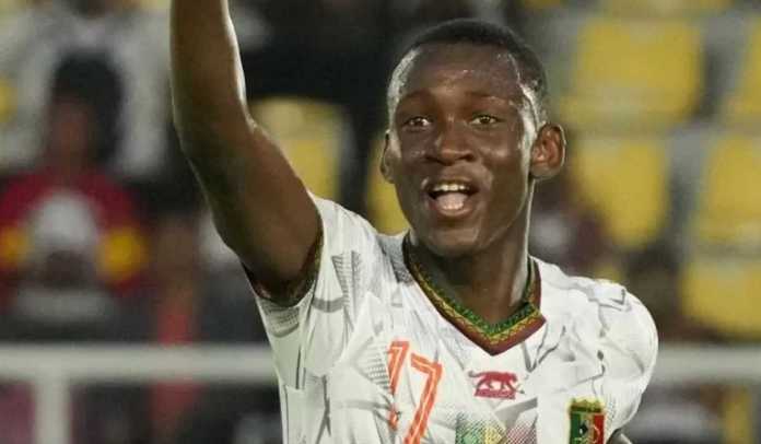 Bintang muda timnas Mali U17 Ibrahim Diarra mencetak gol pertama bagi timnya di matchday keiga Piala Dunia U17 melawan timnas Kanada