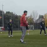 Skuad Arsenal saat sedang latihan