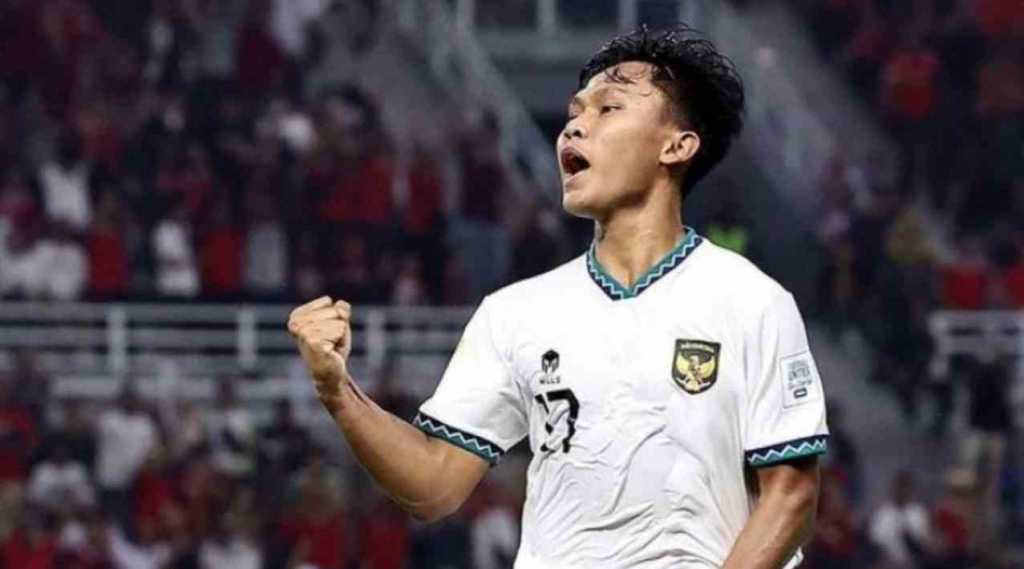 Nabil Asyura merayakan golnya ke gawang Maroko pada Piala Dunia U17