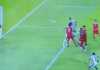 Arkhan Kaka menyundul bola menjadi gol penyama kedudukan kontra Panama