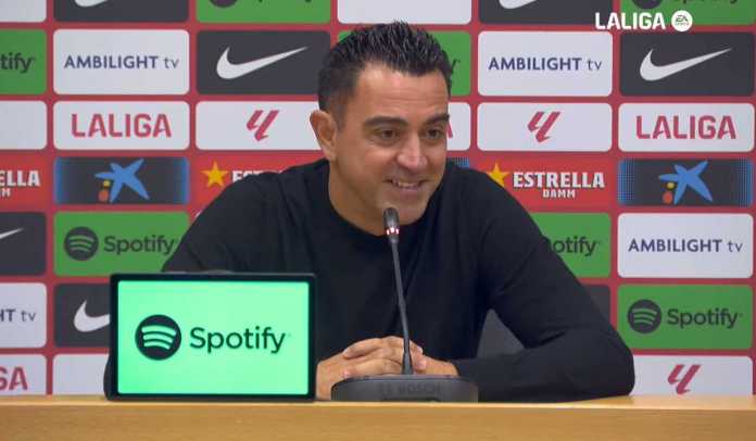 Xavi Hernandez dalam konferensi pers Barcelona