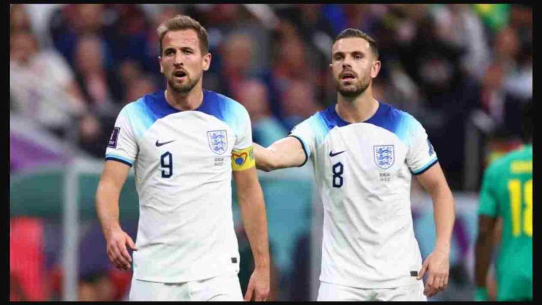 Harry Kane dan Jordan Henderson dalam satu laga membela Inggris