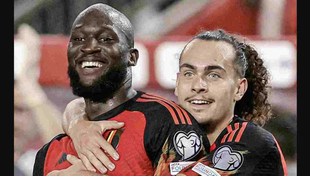 ukalor09 Perayaan gol Romelu Lukaku ke gawang Azerbaijan