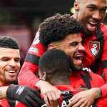 Philip Billing dan rekan-rekan Bournemouth merayakan gol ke gawang Man United