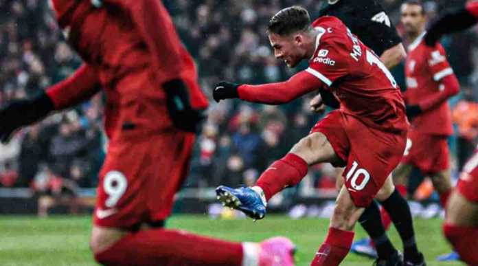 Tendangan Alexis MacAllister menjadi gol kedua Liverpool