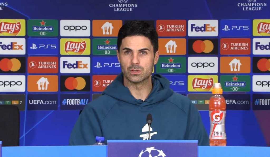 Mikel Arteta dalam konferensi pers Arsenal