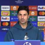 Mikel Arteta dalam konferensi pers Arsenal