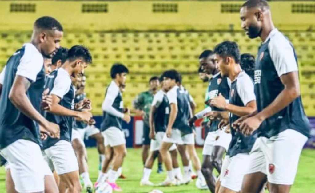 Skuad PSM Makassar dalam latihan jelang menjamu Bhayangkara FC