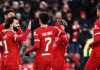 Pemain Liverpool merayakan kemenangan besar mereka di matchday kelima Liga Europa 2023-2024