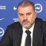 Ange Postecoglou dalam konferensi pers Tottenham Hotspur
