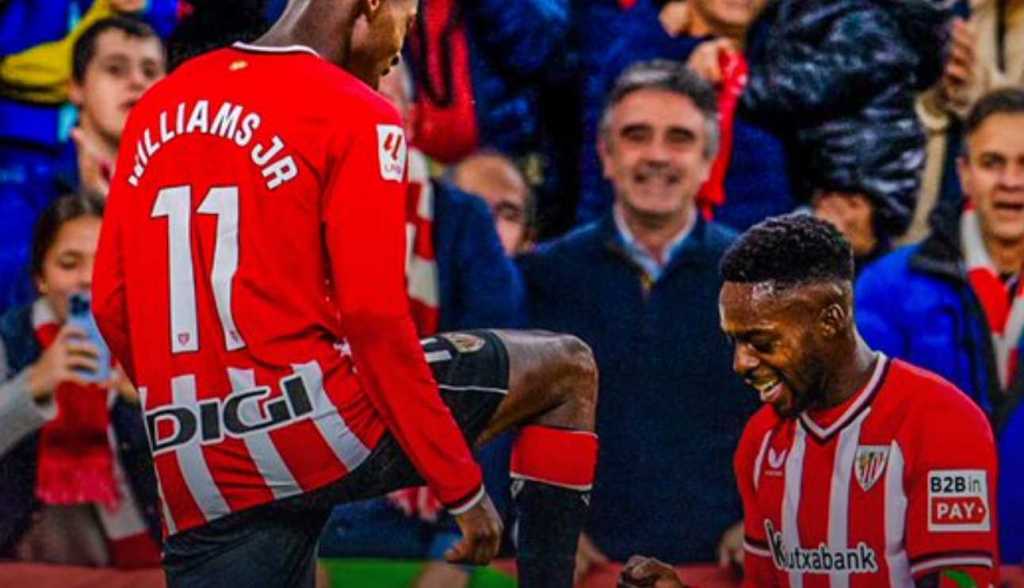 Nico Williams saat laga antara Athletic Bilbao vs Atletico Madrid di Liga Spanyol