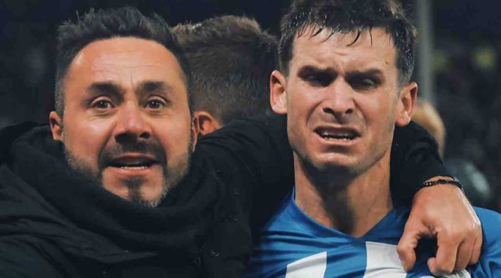 Roberto De Zerbi pelatih Brighton bersama Pascal Gross