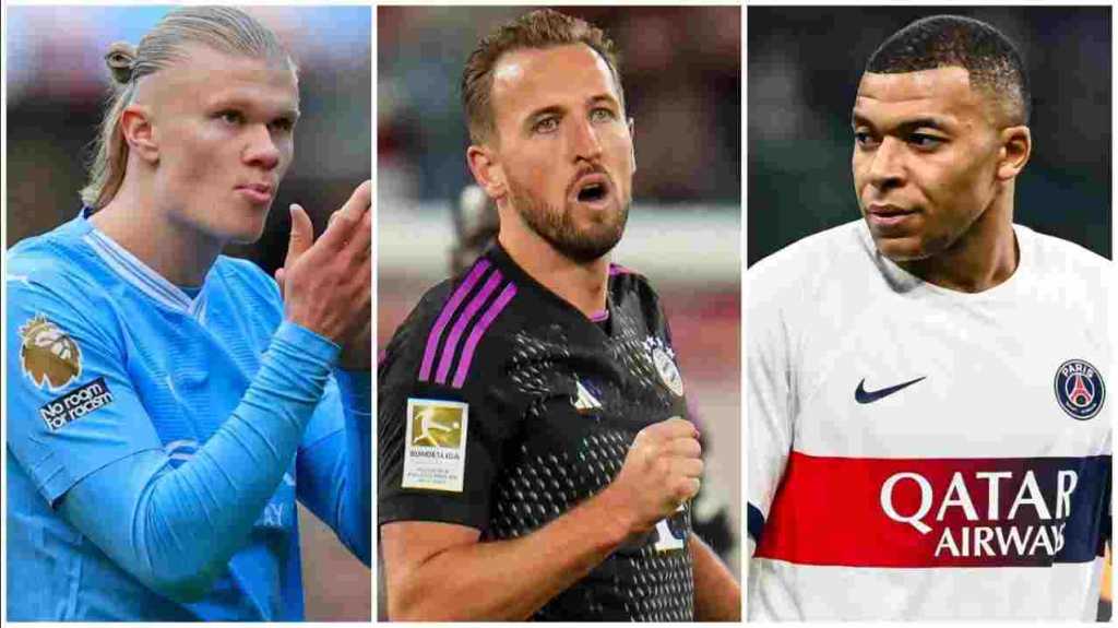 Erling Haaland, Harry Kane, Kylian Mbappe