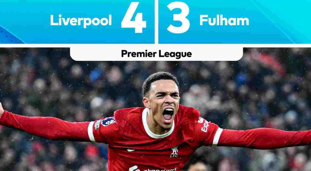 Trent Alexander-Arnold merayakan gol keempat Reds di Anfield