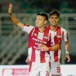 Sho Yamamoto Usai Mencetak Gol ke Gawang Persebaya Saat Hadapi Persis