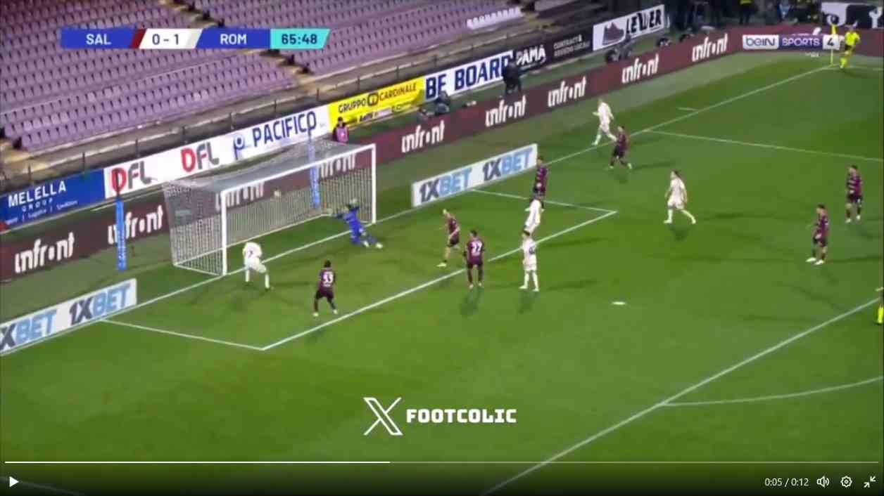 Gol Lorenzo Pellegrini ke gawang Salernitana