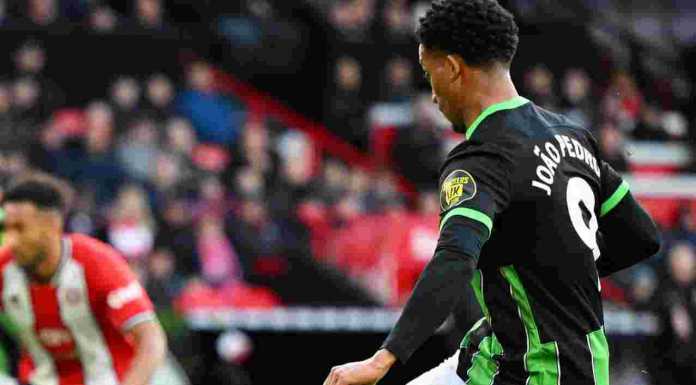 Joao Pedro cetak gol ke gawang Sheffield United pada laga 27 Januari 2024